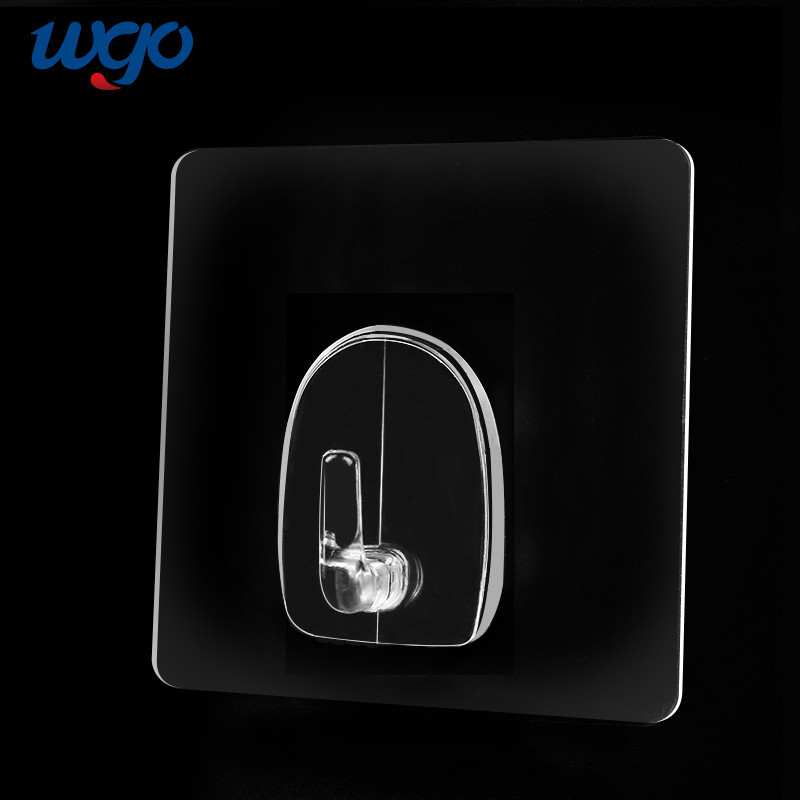 WGO الذاتي لاصق PC واضح خطاف تعليق المعاطف الثقيلة لتعليق منشفة المعطف المطبخ الحمام مقاوم للماء غير قابل للصدأ